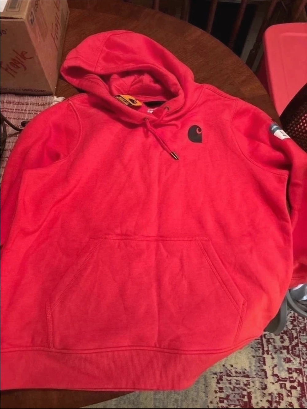 Carhartt Red Hooded Pullover Sweatshirt